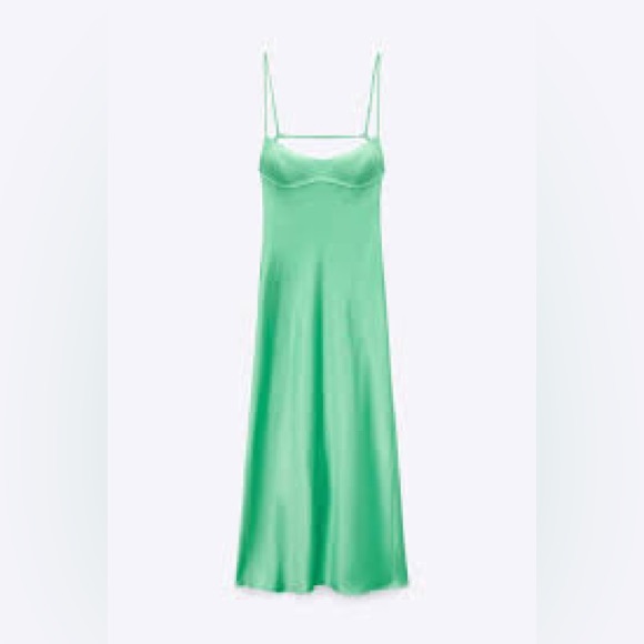 ZARA SATIN EFFECT DRESS - Picture 2 of 5